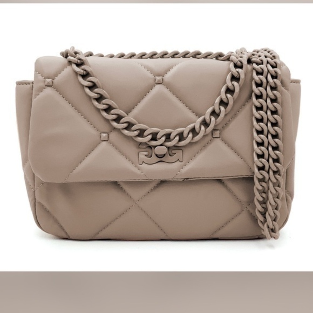 Gilda Paris Elegant Tan Quilted Chain Bag